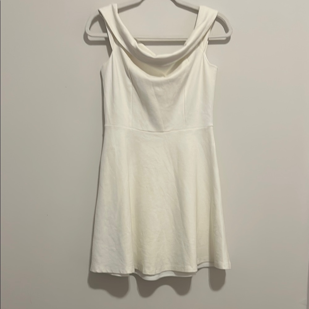Lulu's size M beige woman A-Line Cap Sleeve Mini Dress - Picture 3 of 9